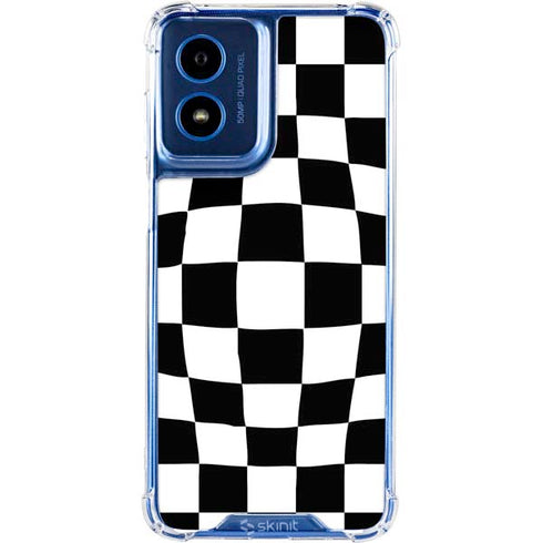 Black and White Zoomed Checkerboard Moto G 5G (2024) Clear Case